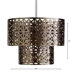 Cut Out 2 Tier Antique Brass Easy Fit Pendant 9 Cut Out 2 Tier Antique Brass Easy Fit Pendant -Dunelm Shop 1000011025 alt04