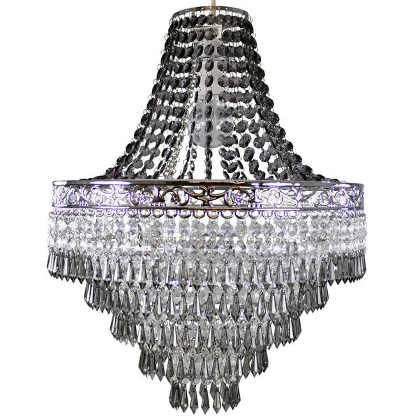 Dunelm Blenheim 47cm Smoked Jewels Chandelier Easy Fit Pendant 4 Dunelm Blenheim 47cm Smoked Jewels Chandelier Easy Fit Pendant - Image 2