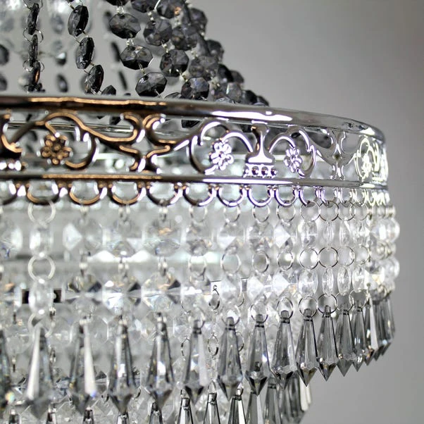 Dunelm Blenheim 47cm Smoked Jewels Chandelier Easy Fit Pendant 5 Dunelm Blenheim 47cm Smoked Jewels Chandelier Easy Fit Pendant - Image 3