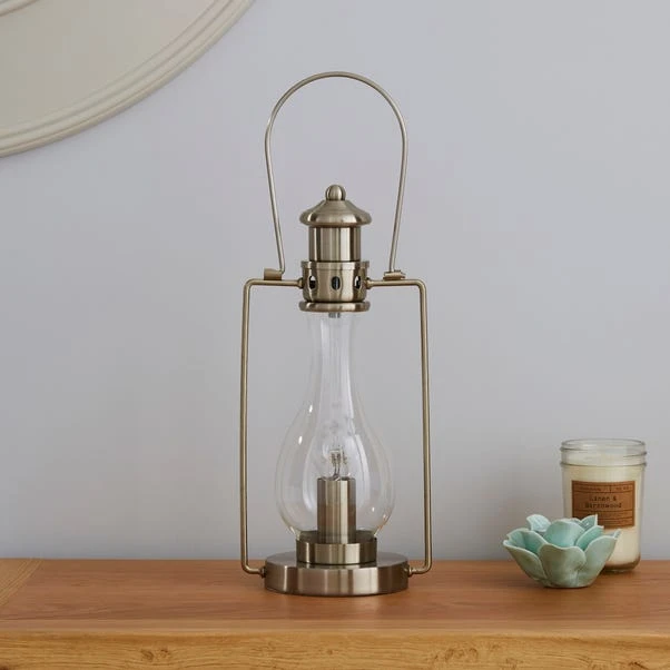 Dunelm Horse Lantern Satin Nickel Table Lamp 4 Dunelm Horse Lantern Satin Nickel Table Lamp - Image 2