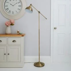 Dunelm Lever Arm Antique Brass Floor Lamp -Dunelm Shop 1000044887 alt01