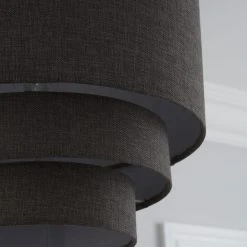 Dunelm Henna 3 Tier Faux Linen Lamp Shade 35cm Grey 8 Dunelm Henna 3 Tier Faux Linen Lamp Shade 35cm Grey -Dunelm Shop 1000050244 alt02