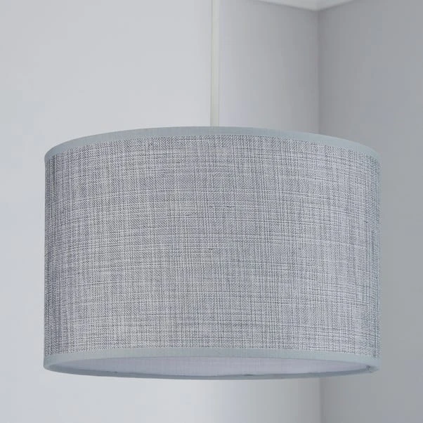 Dunelm Carrie Textured Lamp Shade 30cm Grey 4 Dunelm Carrie Textured Lamp Shade 30cm Grey - Image 2
