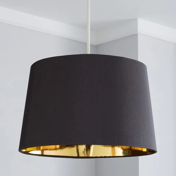 Dunelm Ritz Gold Lined Lamp Shade 35cm Grey 4 Dunelm Ritz Gold Lined Lamp Shade 35cm Grey - Image 2
