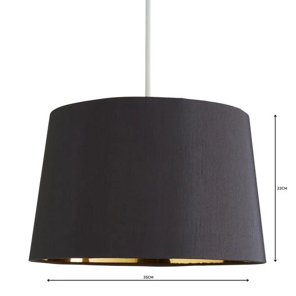 Dunelm Ritz Gold Lined Lamp Shade 35cm Grey 6 Dunelm Ritz Gold Lined Lamp Shade 35cm Grey - Image 4