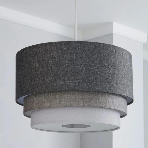 Elements Eclipse 3 Tier Lamp Shade 40cm Grey 4 Elements Eclipse 3 Tier Lamp Shade 40cm Grey - Image 2
