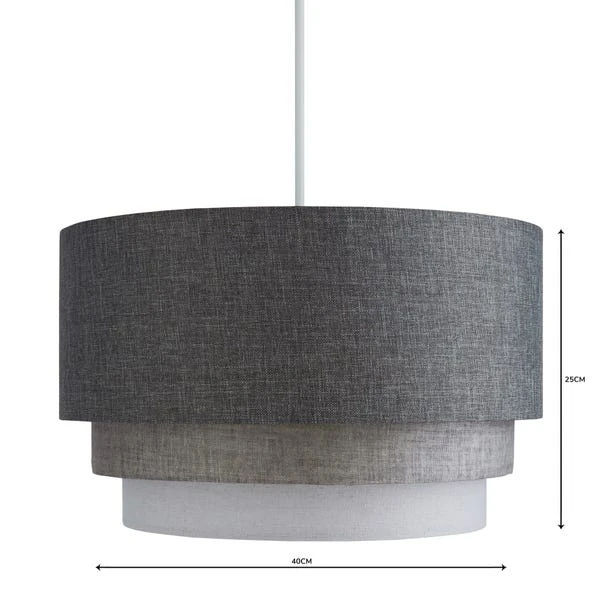 Elements Eclipse 3 Tier Lamp Shade 40cm Grey 6 Elements Eclipse 3 Tier Lamp Shade 40cm Grey - Image 4