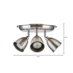 Masterlite Filbert 3 Light Hammered Chrome Spotlight -Dunelm Shop 1000081732 alt06