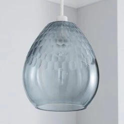 Dunelm Jasmine Grey Glass Easy Fit Pendant 7 Dunelm Jasmine Grey Glass Easy Fit Pendant -Dunelm Shop 1000084114 alt01