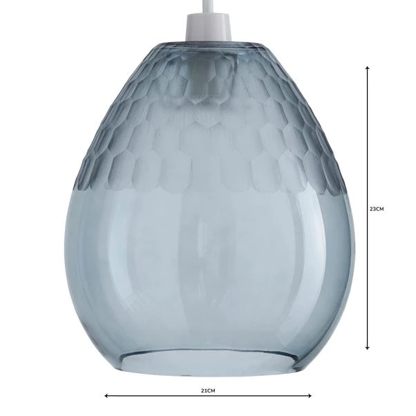 Dunelm Jasmine Grey Glass Easy Fit Pendant 6 Dunelm Jasmine Grey Glass Easy Fit Pendant - Image 4