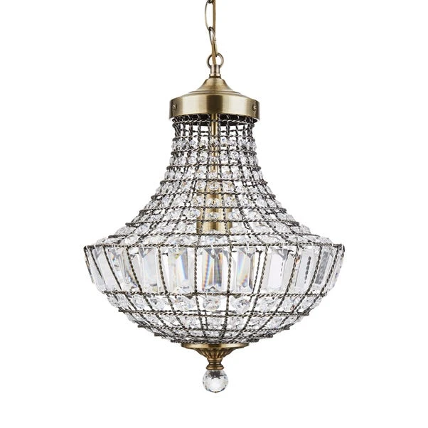 Dunelm Knightsbridge Crystal Antique Brass Chandelier 7 Dunelm Knightsbridge Crystal Antique Brass Chandelier - Image 5