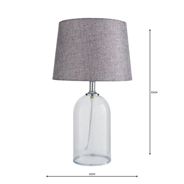 Dunelm Lenny Glass Clear Table Lamp 7 Dunelm Lenny Glass Clear Table Lamp - Image 5