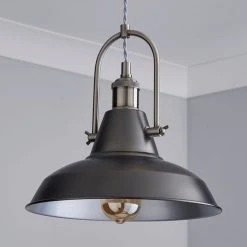 Dunelm Lucas Industrial 1 Light Pendant Pewter Ceiling Fitting 9 Dunelm Lucas Industrial 1 Light Pendant Pewter Ceiling Fitting -Dunelm Shop 1000084135 alt01