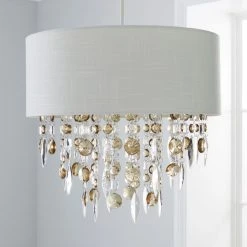 Dunelm Mila Ivory Jewel Shade Easy Fit Pendant -Dunelm Shop 1000084151 alt01