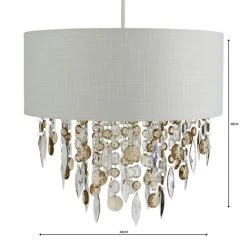 Dunelm Mila Ivory Jewel Shade Easy Fit Pendant -Dunelm Shop 1000084151 alt04