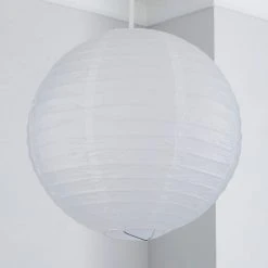Dunelm Paper Lantern 35cm White Easy Fit Pendant 7 Dunelm Paper Lantern 35cm White Easy Fit Pendant -Dunelm Shop 1000084160 alt01