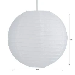 Dunelm Paper Lantern 35cm White Easy Fit Pendant 9 Dunelm Paper Lantern 35cm White Easy Fit Pendant -Dunelm Shop 1000084160 alt04