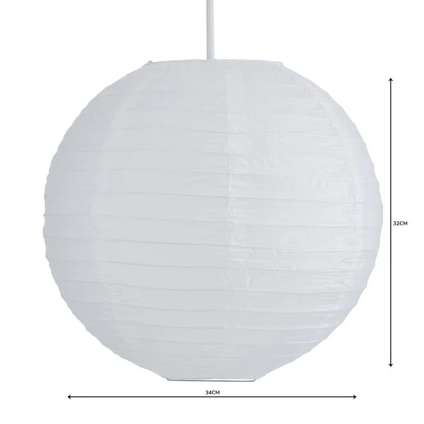 Dunelm Paper Lantern 35cm White Easy Fit Pendant 6 Dunelm Paper Lantern 35cm White Easy Fit Pendant - Image 4