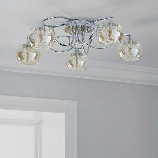 Dunelm Seychelles 5 Light Chrome Ceiling Fitting 4 Dunelm Seychelles 5 Light Chrome Ceiling Fitting - Image 2