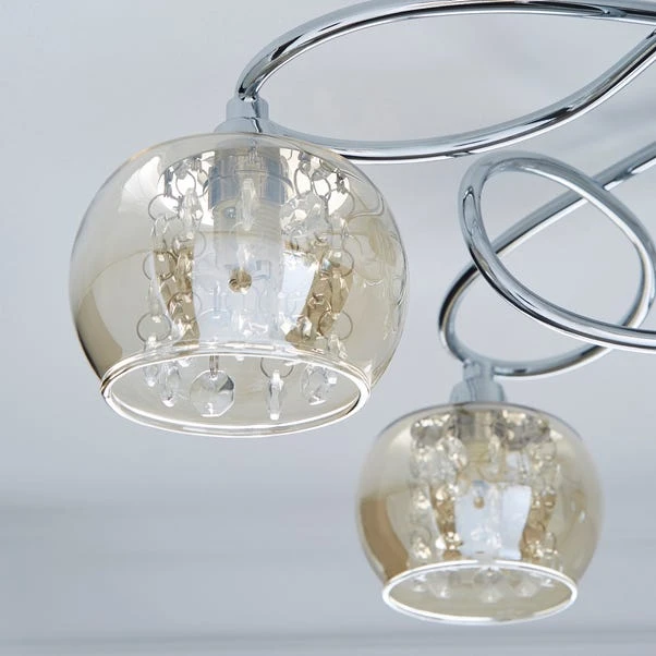 Dunelm Seychelles 5 Light Chrome Ceiling Fitting 5 Dunelm Seychelles 5 Light Chrome Ceiling Fitting - Image 3