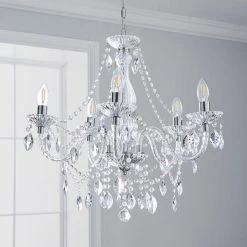 Dunelm Marie Therese 5 Light Integrated LED Chrome Chandelier 9 Dunelm Marie Therese 5 Light Integrated LED Chrome Chandelier -Dunelm Shop 1000111924 alt01