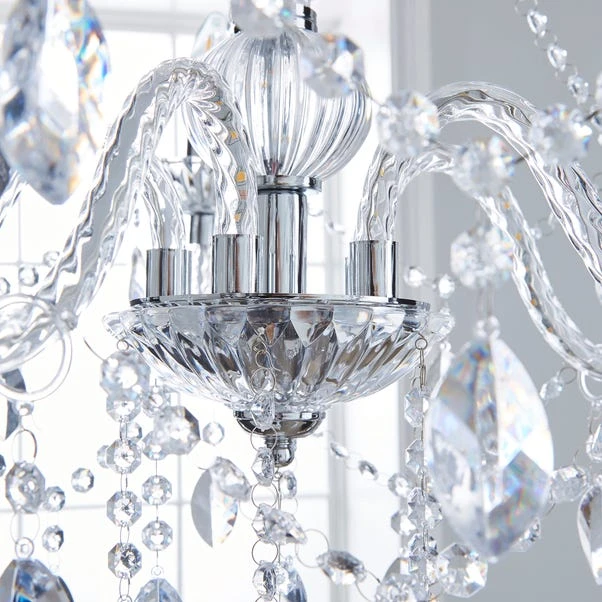 Dunelm Marie Therese 5 Light Integrated LED Chrome Chandelier 5 Dunelm Marie Therese 5 Light Integrated LED Chrome Chandelier - Image 3