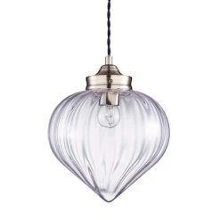 Dunelm Rio Voyager 1 Light Pendant Ribbed Glass Ceiling Fitting -Dunelm Shop 1000112039 alt05