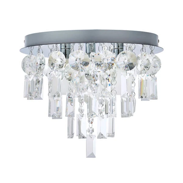 Dunelm Bel Air 3 Light Glass Bathroom Flush Ceiling Fitting 7 Dunelm Bel Air 3 Light Glass Bathroom Flush Ceiling Fitting - Image 5
