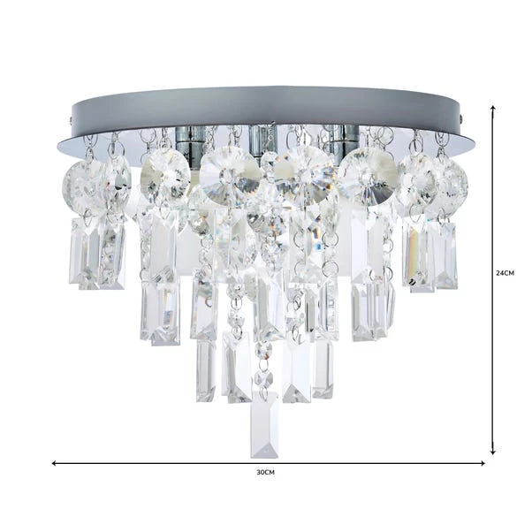Dunelm Bel Air 3 Light Glass Bathroom Flush Ceiling Fitting 8 Dunelm Bel Air 3 Light Glass Bathroom Flush Ceiling Fitting - Image 6