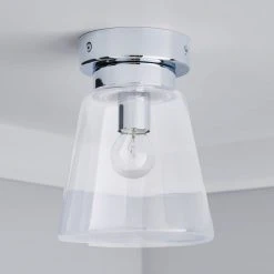 Dunelm Delavin 1 Light Pendant Glass Flush Bathroom Ceiling Fitting -Dunelm Shop 1000119706 alt01