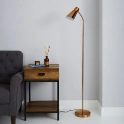 Dunelm Kurtis Gold Floor Lamp -Dunelm Shop 1000119708 alt01