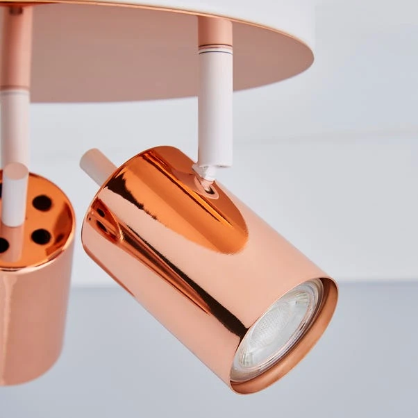 Dunelm Carter 3 Light Copper Spotlight 5 Dunelm Carter 3 Light Copper Spotlight - Image 3