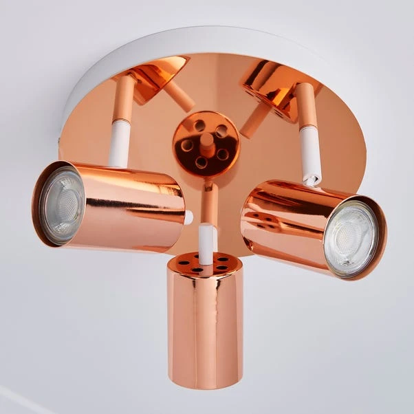 Dunelm Carter 3 Light Copper Spotlight 6 Dunelm Carter 3 Light Copper Spotlight - Image 4
