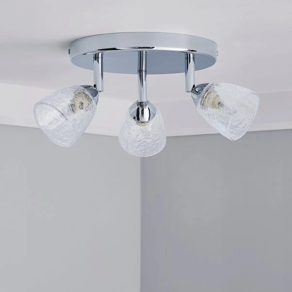 Dunelm Balston 3 Light Glass Spotlight 4 Dunelm Balston 3 Light Glass Spotlight - Image 2