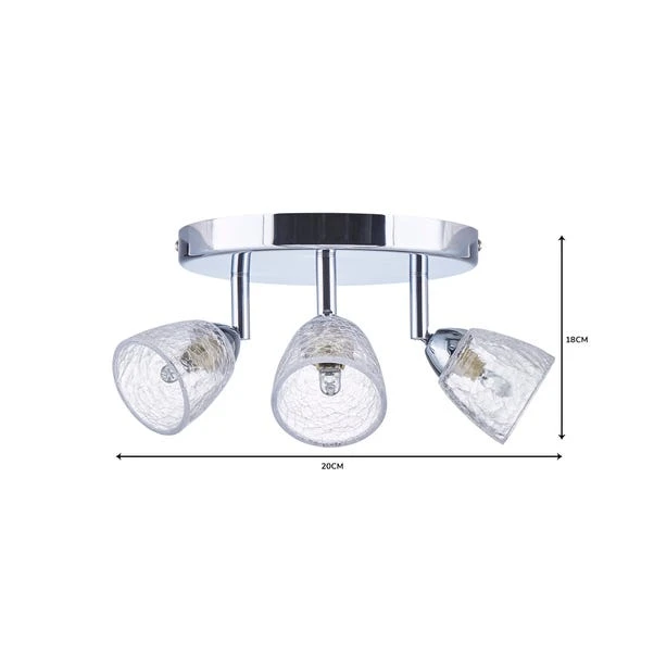 Dunelm Balston 3 Light Glass Spotlight 8 Dunelm Balston 3 Light Glass Spotlight - Image 6