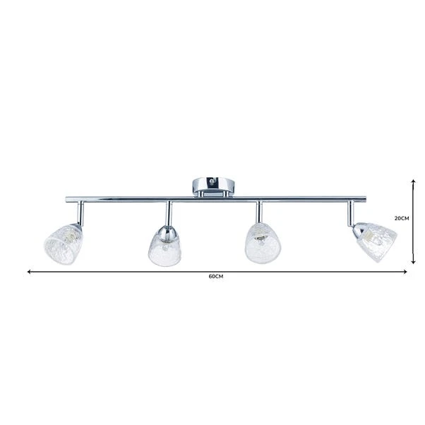 Dunelm Balston 4 Light Glass Spotlight Bar 8 Dunelm Balston 4 Light Glass Spotlight Bar - Image 6