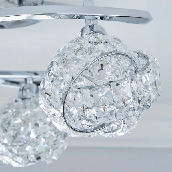 Dunelm Cecilie 3 Light Crystal Semi-Flush Ceiling Fitting 5 Dunelm Cecilie 3 Light Crystal Semi-Flush Ceiling Fitting - Image 3