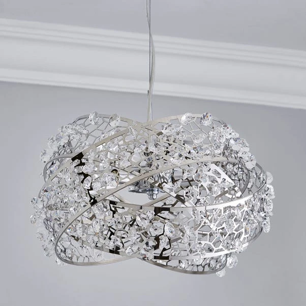 Dunelm Jaimee 3 Light Crystal Chrome Ceiling Fitting 4 Dunelm Jaimee 3 Light Crystal Chrome Ceiling Fitting - Image 2