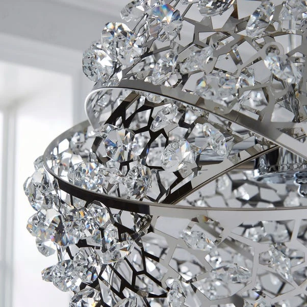 Dunelm Jaimee 3 Light Crystal Chrome Ceiling Fitting 5 Dunelm Jaimee 3 Light Crystal Chrome Ceiling Fitting - Image 3