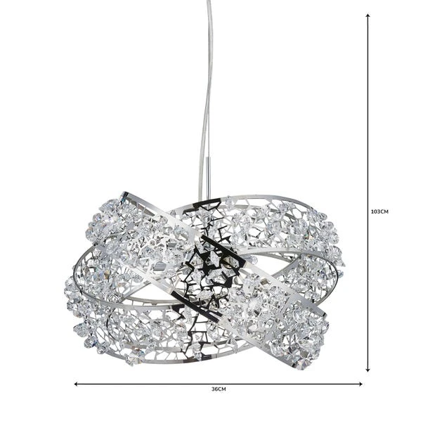 Dunelm Jaimee 3 Light Crystal Chrome Ceiling Fitting 8 Dunelm Jaimee 3 Light Crystal Chrome Ceiling Fitting - Image 6