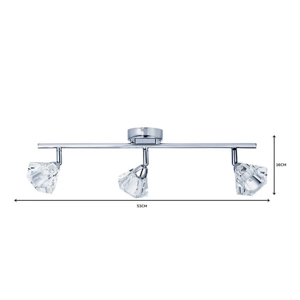 Dunelm Khobi 3 Light Glass Spotlight Bar 8 Dunelm Khobi 3 Light Glass Spotlight Bar - Image 6