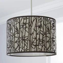 Dunelm Catiri Bamboo Leaf Grey Easy Fit Pendant 7 Dunelm Catiri Bamboo Leaf Grey Easy Fit Pendant -Dunelm Shop 1000119920 alt01