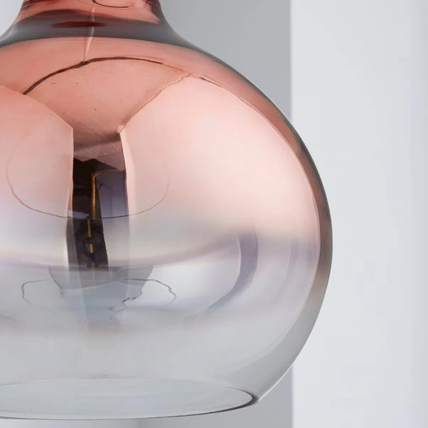 Dunelm Nivala Ombre Smoked Glass Copper Easy Fit Pendant 5 Dunelm Nivala Ombre Smoked Glass Copper Easy Fit Pendant - Image 3