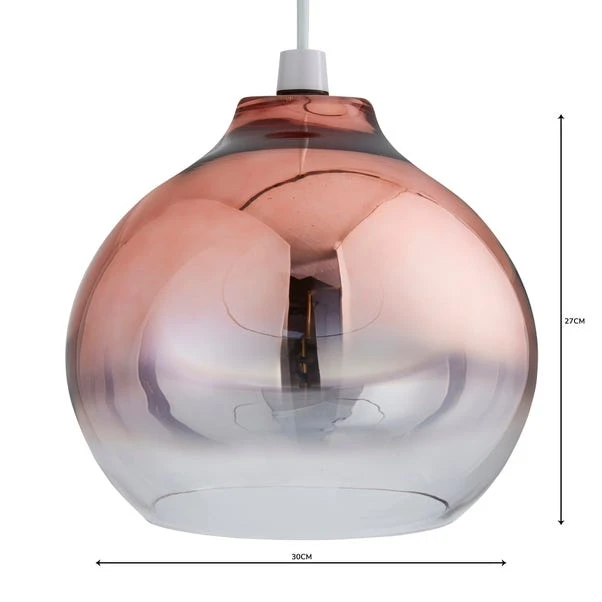 Dunelm Nivala Ombre Smoked Glass Copper Easy Fit Pendant 6 Dunelm Nivala Ombre Smoked Glass Copper Easy Fit Pendant - Image 4