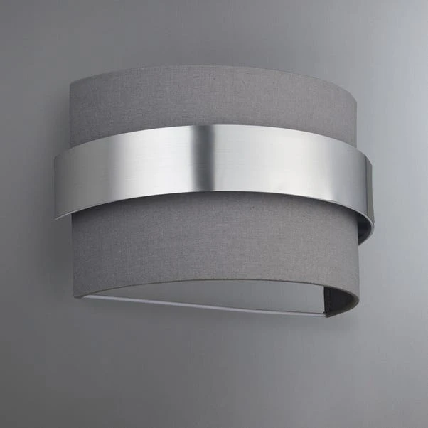 Dunelm Joey Shaded Grey Wall Light 4 Dunelm Joey Shaded Grey Wall Light - Image 2