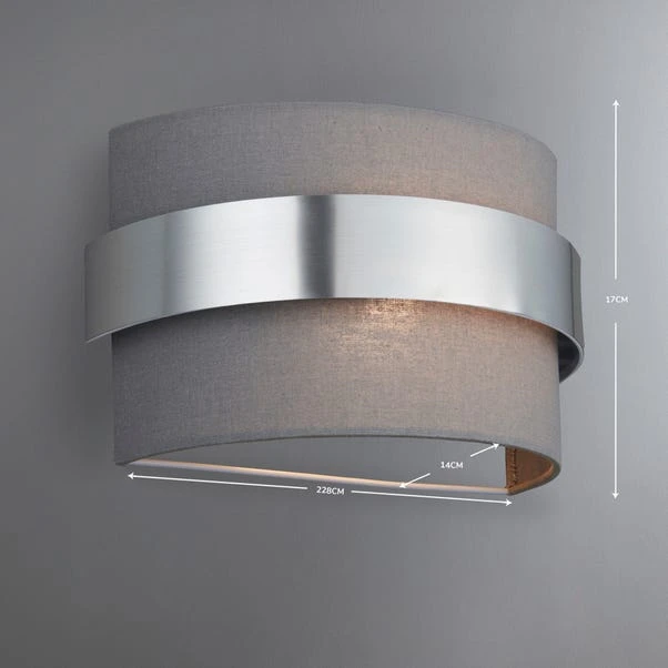 Dunelm Joey Shaded Grey Wall Light 7 Dunelm Joey Shaded Grey Wall Light - Image 5