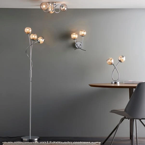 Dunelm Arta 2 Light Smoked Glass Table Lamp 8 Dunelm Arta 2 Light Smoked Glass Table Lamp - Image 6