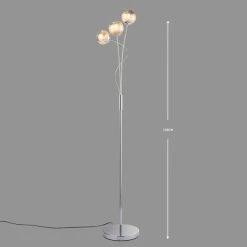Dunelm Arta 3 Arm Smoked Glass Floor Lamp -Dunelm Shop 1000137348 alt03