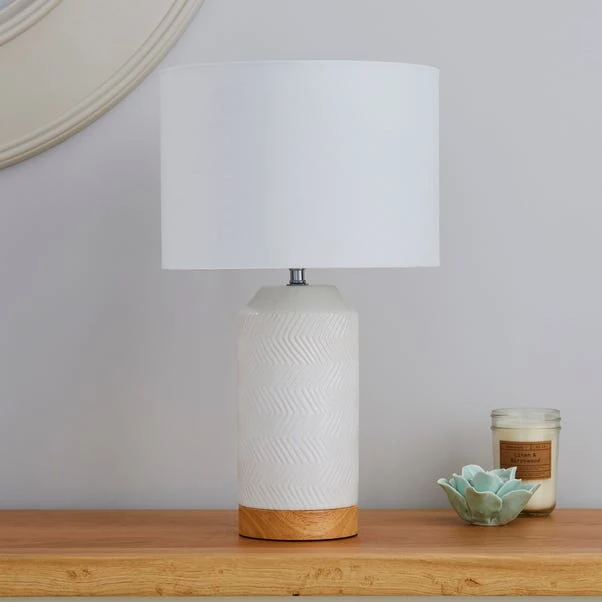 Dunelm Bibi Ceramic White Table Lamp 4 Dunelm Bibi Ceramic White Table Lamp - Image 2