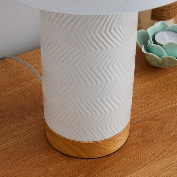 Dunelm Bibi Ceramic White Table Lamp 5 Dunelm Bibi Ceramic White Table Lamp - Image 3